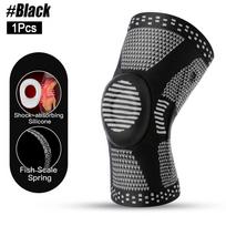 1/2Pcs Sport Compression Knee Support Brace Patella Protector Knitted Silicone Spring LegPad Cycling Running Basketball Football L