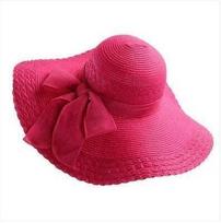 Female 2025 New Sun Hat Summer Anti-UV Lady Wide Brim Hat Women Solid Floppy Summer Straw Hats for Women Brim Beach Hat rožinė raudona spalva