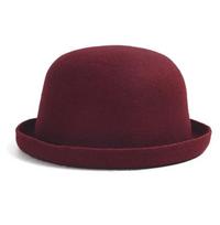 USPOP Fall Winter Wool Felt Bucket Hat Women Solid Color Dome Fedora Hat with Rolled Brim Casual Versatile Warm Small Brim Hat 56-58 cm kaštoninė