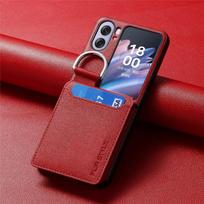 Ring Holder Wallet Cards Solt Phone Case For OPPO Find N3 N2 Flip 5G Kickstand Vertical Litchi Pattern PU Leather Magnetic Cover OPPO Find N2 Flip