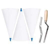Portable Grout Sealers Piping Bags Set With Brick Jointer and Tuck Pointers for Tile Installation PVC Masonry Tool