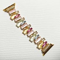 For Apple Watch band Series Ultra 11/10/9/8/7/6/5/4/3/2/1 SE 40/42/46/45/44mmBracelet Stylish Stone Metal Link Elastic Watchband S11 10-42MM