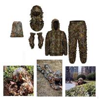 Ghillie Suit Costume Set, Lightweight Breathable with 3D Leaf Pattern, Suitable for Wildlife S