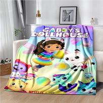 Mielas animacinis „Gabby's dollhouse“ pledas Vaikams Super minkštas pledas sofai, kelionėms, sofai, iškyloms Flanelinis pledas Gimtadienio dovana 75x90cm