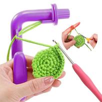 Pasidaryk pats amatas Crochetobe Nėrimo laikiklis Adatos Dygsniai Siūlai Mezgimas Siūlų įtempimo reguliatorius 3 viename Nėrimo kabliukų rinkinys violetinė