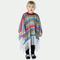 Vaikų šventės Meksikietiškas kostiumas Apsiaustas Etninio stiliaus drabužiai Berniukams Mergaitėms Spalvotas dryžuotas Apsiaustas Cosplay Helovino Kostiumai 90 x 90 cm