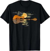 Guitar Lake Reflections Love Musician Acoustic Guitar T-Shirt S