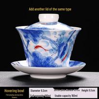 Mutton Fat Jade Ceramic Gaiwan Teacup