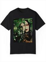 Men's Cotton Crew Neck T-Shirt Regular Version Micro-elastic Abstract Portrait Print Short Sleeve Casual Summer Top, Daily Wear S įvairiaspalvis