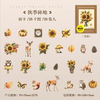 Journal GO 25pcs Forest Travel Notes Stickers Diy Diary Scrapbooking Vintage Festival Birthday Party Gift Decorations Labels
