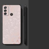 Case for Motorola Moto G53 G30 G22 Edge40 Edge 20 Pro 30 Lite G60s G52 G71 G51 G73 G50 G32 Phone Cover Pink Metallic Flowers Motorola Edge 30