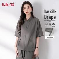 Baleno Women's Lightweight Short-Sleeve Zipper Cardigan M cementinės pilkos spalvos