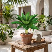 Artificial Agave Plant with Realistic Leaves and Textured Stem Indoor Outdoor Decorative Faux Tropical Greenery for Home Office Garden Display One Size