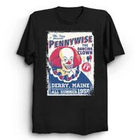 Pennywise Unisex T-shirt Stephen King Book Lover Creepy Cute Goth It Evil Clown Vintage Halloween Horror Unisex T-shirt S įvairiaspalvis