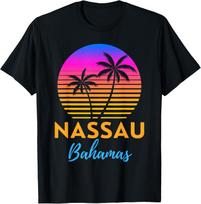 Retro Sunset Nassau Bahamas Beach Trip Vacation Summer Group T-Shirt S įvairiaspalvis