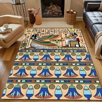 Senovės Egipto sienų tapybos rašto kilimas svetainei, miegamajam, sofai, prie durų dekoras, sofos zona, neslystantis grindų kilimėlis, dovanoms 40cm x 60cm