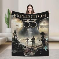 Clair Obscur Expedition 33  Flannel Blanket Gamer Soft Throw Blanket for Couch Chair Picnic Funny Bedspread Sofa Bed Cover 75x90cm