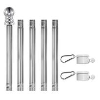 Durability Stainless Steel Flag Poles For Outdoor Advertising Event Weather Resistant Corrosion Proof 180cm Length sidabras