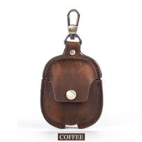 Luxury Genuine Leather Case For Apple Airpods Pro  Airpods 2 / 1 Wireless Earphone Cases funda Airpod Cover with Key Chain Hook airpods case