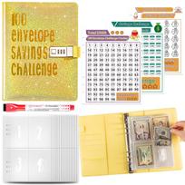 Cash Envelopes Money Saving Binder Laser Cover Colorful Savings Challenges Book Tear Resistant Password Lock Mini Budget Binder geltona