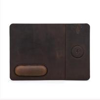 Genuine Leather Mouse Pad With Qi Wireless Charging Desk Pad For Xiaomi Iphone Samsung Galaxy Huawei Type USB C Keyboard Mat 60x40 cm