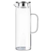 Glass Water Bottle with Handle, Heat-Resistant Borosilicate Pitcher for Iced Tea, Lemonade & Infused Water – Clear