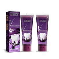 2PCS V34 Purple Toothpaste Mousse Teeth Cleaning Whitening Toothpaste Yellow Teeth Removing Tooth Stains Oral Cleaning Hygiene NEW