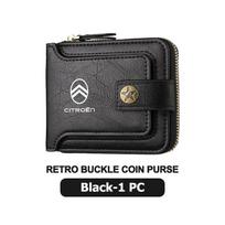 Leather Car Short Wallet Multi-card Slots Coin Pocket Money Clip For Citroen C4 C3 C5 C1 C2 C6 C4L DS3 DS4 Berlingo Picasso