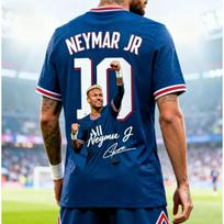 High-quality Summer Neymar 3D Print Children's Sportswear Football Jersey T-shirt. Loose and Comfortable Suitable for Daily Wear XXS