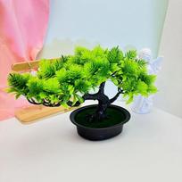 The Pine Greeting Guests Artificial Bonsai Tree For Home Office Decor With Plastic Greenery žalia