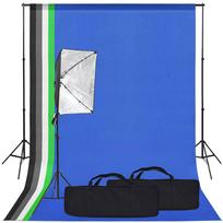 Vidaxl Zestaw Studyjny Z Lampą Softbox I Tłem