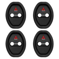 4pcs Car Door Lock Protect Cover Silica gel Case For Mitsubishi Lancer ASX Outlander Pajero Carisma L200 Galant Accessories juoda