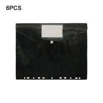 6 pcs Simple Design Plastic Binder Folders A4 Clear Binder Pocket Snap Closure 11 Holes Punched Pockets Home Office juoda