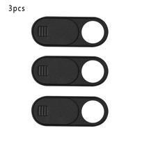 3PC Universal Plastic Black WebCam Cover Shutter Magnet Slider Camera Cover for IPhone Laptop Mobile Phone Len Privacy Stickers