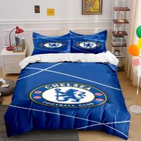 Chelsea futbolo klubo logotipas. Patalynės komplektai Antklodžių užvalkalų komplektai Antklodžių užvalkalai Pagalvės užvalkalai(1 * Antklodės užvalkalas 2 * Pagalvių užvalkalai be antklodės įdaro) 135x200cm