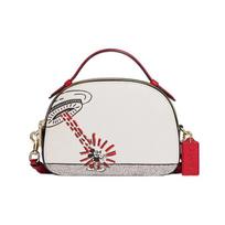 COACH Disney Disney Collaboration X Keith Haring Serena 21 Mickey Mouse Zipper Pebbled Leather Shoulder Crossbody Bag Small Women White balta