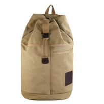 Sport Large Capacity Travel Backpacks Male Luggage Canvas Bucket Shoulder Bag Man Hiking Duffle Bags Men Rucksack Outdoor Small 26x45x26cm chaki
