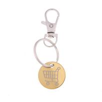 Shopping Trolley Tokens Key Ring With Carabiner Hook Mini Metal Supermarket Cart Remover Coin Label Keychain For Unisex auksas