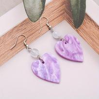 Fashion Heart Shape Drop Earrings Acrylic Love Heart Dangle Earrings for Women Girls Valentine's Day Jewelry Gifts violetinė