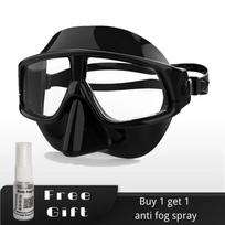 Low volume diving mask Snorkeling Swimming Goggles   Anti Fog Liquid Silicone Resin Lens juoda