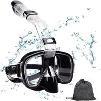 Boys Girls Full Face Diving mask snorkeling  Anti-fog  Adult Dry Top Snorkeling Swimming Training Mask S/M juoda