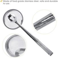 Heavy Duty Fine Mesh Skimmer Spoon 410 Stainless Steel One Piece Design for Draining Oil from Fried Food Hot Pot and Pasta sidabras