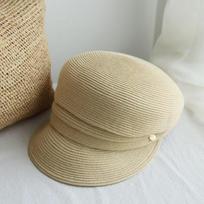 Summer New Korean Version Women's Berets Casual Fashion Straw Shading Sun Protection Hat Gorras Peaked Japan Design Newsboy Cap black smėlis