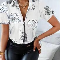 blusas mujer de moda 2022 summer Office lady printed Top female women shirts Women's shirt Blouses tops short sleeve Chic woman S