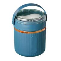 Breakfast Cup Leak-proof Non-slip Handle Stainless Steel Breakfast Worker Office Portable Insulated Mug with žalia