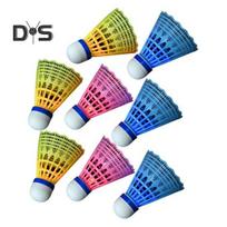 3/4 / 8 vnt LED badmintono šaudykla, ilgai išliekanti naktį matoma nailoninė švytinti šaudykla, atspari vėjui apšvietimas badmintonas naktiniam žaidimui 8pcs