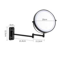Be gręžimo ištraukiamas dvipusis kosmetinis veidrodis: Aukštos raiškos sulankstomas sieninis kosmetinis veidrodis. 3X Magnification