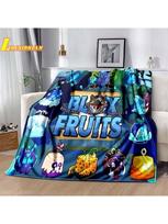 Cartoon Game B-Blox Fruits Printed Blanket Comfortable And Beautiful Blanket Sofa  Travel Quilt Birthday Gift 75X95CM pilka spalva