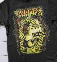 90 The Cramps Stay Sick Washed Black T-Shirt Mens Large Unisex T-Shirt XXXL beige