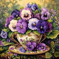 Flowers DIY No Frame Acrylic Paint-By-Number Kit 40*40cm Canvas Acrylic Filling Painting Kit for Adults Gifts Home Decor